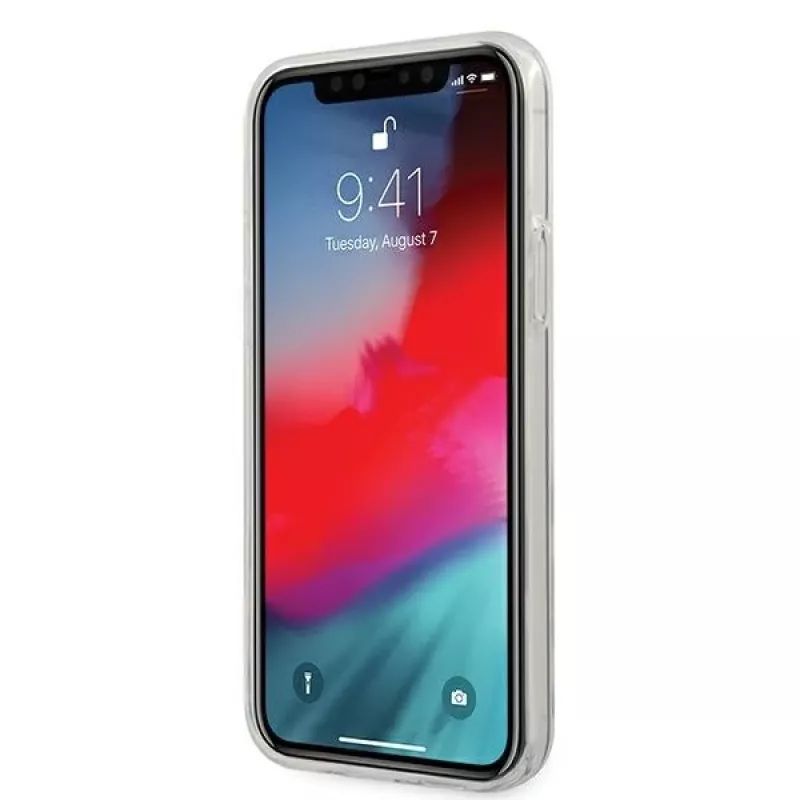 Mercedes-Benz MEHCP12MCLGBL Capa rígida azul para iPhone 12/12 Pro 6,1 polegadas Transparent Line