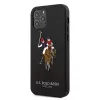 U.S. POLO ASSN. USHCP12MPUGFLBK Capa traseira Polo Embroidery Collection para iPhone 12/12 Pro 6.1 preto