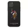 U.S. POLO ASSN. USHCP12MPUGFLBK Capa traseira Polo Embroidery Collection para iPhone 12/12 Pro 6.1 preto