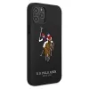 U.S. POLO ASSN. USHCP12MPUGFLBK Capa traseira Polo Embroidery Collection para iPhone 12/12 Pro 6.1 preto