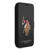 U.S. POLO ASSN. Polo Embroidery Collection capa tipo livro para iPhone 12/12 Pro 6,1 polegadas preta