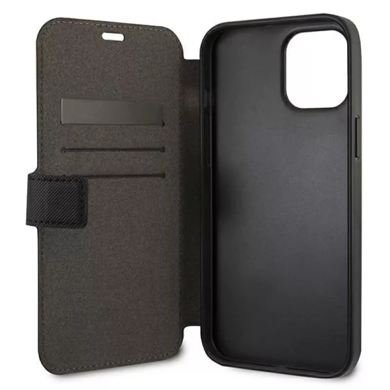 U.S. POLO ASSN. Polo Embroidery Collection capa tipo livro para iPhone 12/12 Pro 6,1 polegadas preta