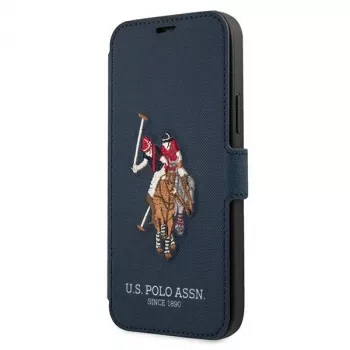 U.S. POLO ASSN. USFLBKP12MPUGFLNV capa tipo livro para iPhone 12/12 Pro 6,1 polegadas azul-marinho Polo Embroidery Collection