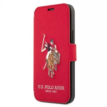 U.S. POLO ASSN. Polo Embroidery Collection capa tipo livro para iPhone 12/12 Pro 6,1 polegadas vermelha