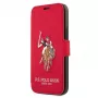 U.S. POLO ASSN. Polo Embroidery Collection capa tipo livro para iPhone 12/12 Pro 6,1 polegadas vermelha