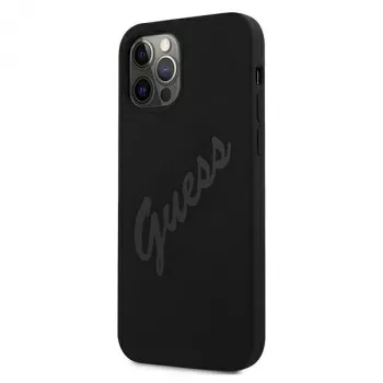 Guess Script Vintage capa rígida para Apple iPhone 12 Pro Max 6,7 polegadas preta