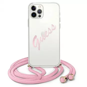 Guess Script Vintage capa rígida para iPhone 12 / 12 Pro 6,1 polegadas - rosa