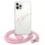 Guess Script Vintage capa rígida para iPhone 12 / 12 Pro 6,1 polegadas - rosa