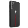 Ferrari FEOSIHCS21SBK capa rígida Off Track pele nylon com riscas para Samsung Galaxy S21 (G991) - preta