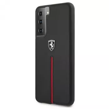 Ferrari FEOSIHCS21MBK S21+ G996 capa rígida preta Off Track Leather Nylon Stripe
