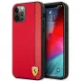 Ferrari FESAXHCP12LRE iPhone 12 Pro Max 6,7 polegadas capa rígida vermelha On Track Carbon Stripe