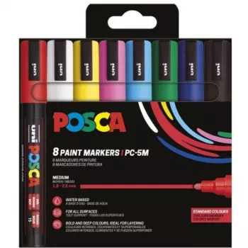 POSCA Uni-Ball Marcador UNI PC-5M Conjunto Basic de 8 (182558)