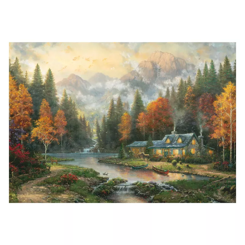 Schmidt Thomas Kinkade Studios Autumn Evening at the Lake Puzzle 1000 peças