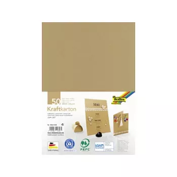 Folia Cartão kraft castanho 230 g/m² 50 folhas - A4