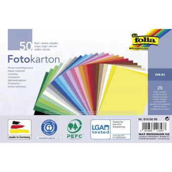 Folia Cartão fotográfico cores sortidas 300 g/m² 50 folhas A4