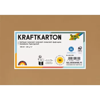 Folia Cartão kraft papel kraft castanho 230 g/m² 50 folhas - A5