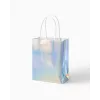 Folia Sacos de presente de papel iridescente pequenos brilhantes pack de 10