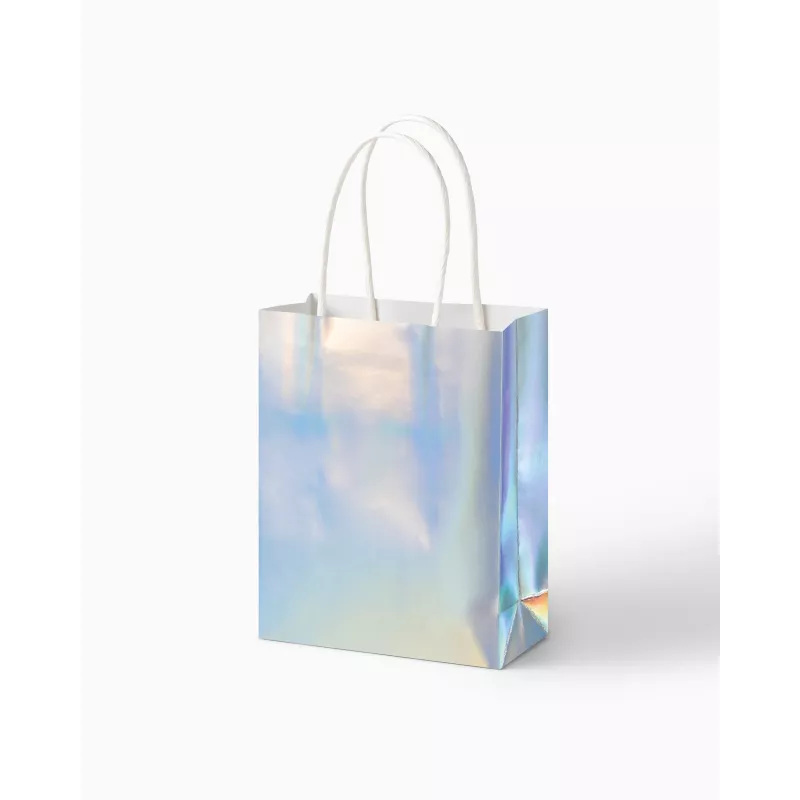 Folia Sacos de presente de papel iridescente pequenos brilhantes pack de 10