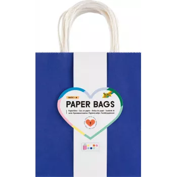 Folia 7 Sacos de Papel com Asa BASIC M Azul Azul-claro Rosa Vermelho Amarelo Branco Menta 18,0