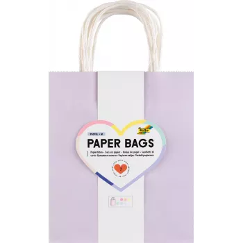 Folia 7 Sacos de Papel PASTELL M Lilás-claro Azul-claro Amarelo-claro Menta Damasco Creme