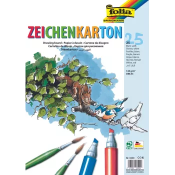 Folia Cartão de Desenho Branco 120 g/m² 25 folhas DIN A4