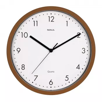 MAUL 9051476 relógio de parede de quartzo 30 cm x 5 cm madeira (escura) branco