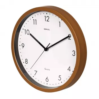 MAUL 9051476 relógio de parede de quartzo 30 cm x 5 cm madeira (escura) branco
