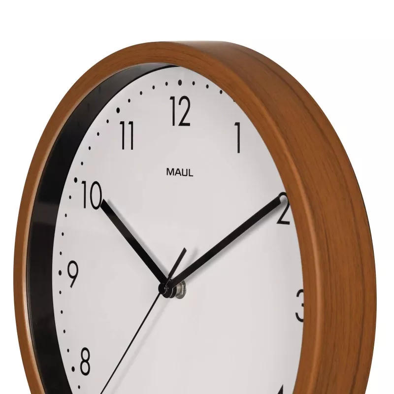 MAUL 9051476 relógio de parede de quartzo 30 cm x 5 cm madeira (escura) branco