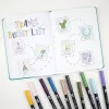 Tombow ABT-6P-4 Conjunto de Dual Brush Pen - 6 canetas - ponta fina e ponta pincel - multicolorido - redondo