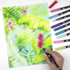 Tombow ABT-6P-4 Conjunto de Dual Brush Pen - 6 canetas - ponta fina e ponta pincel - multicolorido - redondo