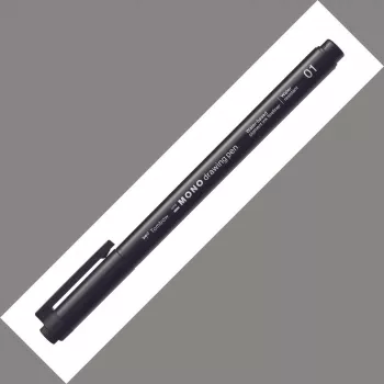 Tombow Mono Fineliner Caneta de desenho 01 ponta 0,24 mm linha preta pack de 12