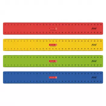 Régua BRUNNEN 30,0 cm vermelho amarelo verde ou azul