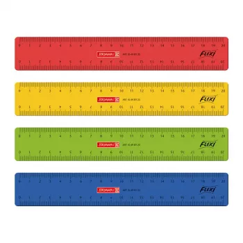 Régua BRUNNEN 20,0 cm vermelho amarelo verde ou azul