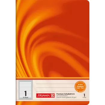 Caderno escolar BRUNNEN Vivendi A5, pauta de contraste, Lineatur 1, laranja