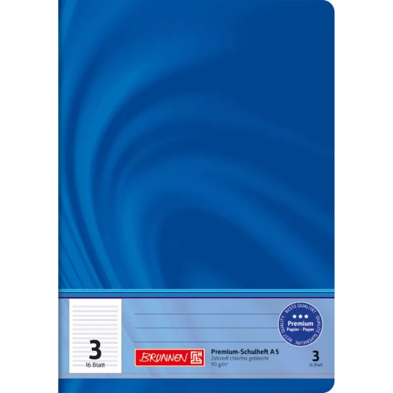 BRUNNEN Vivendi Caderno escolar Lineatur 3, pautado sem margem, A5, 16 folhas