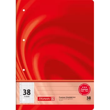 Caderno escolar BRUNNEN Vivendi A4, Lineatur 38, quadriculado, 32 páginas, margem interior e exterior