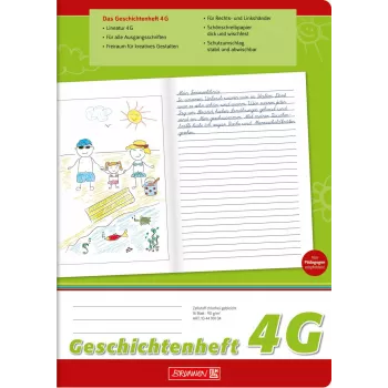 Caderno de histórias BRUNNEN A4 Lineatur 4G 16 folhas caderno de exercícios