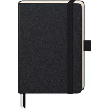 Caderno BRUNNEN KOMPAGNON A6 pautado - 96 folhas, capa dura, preto