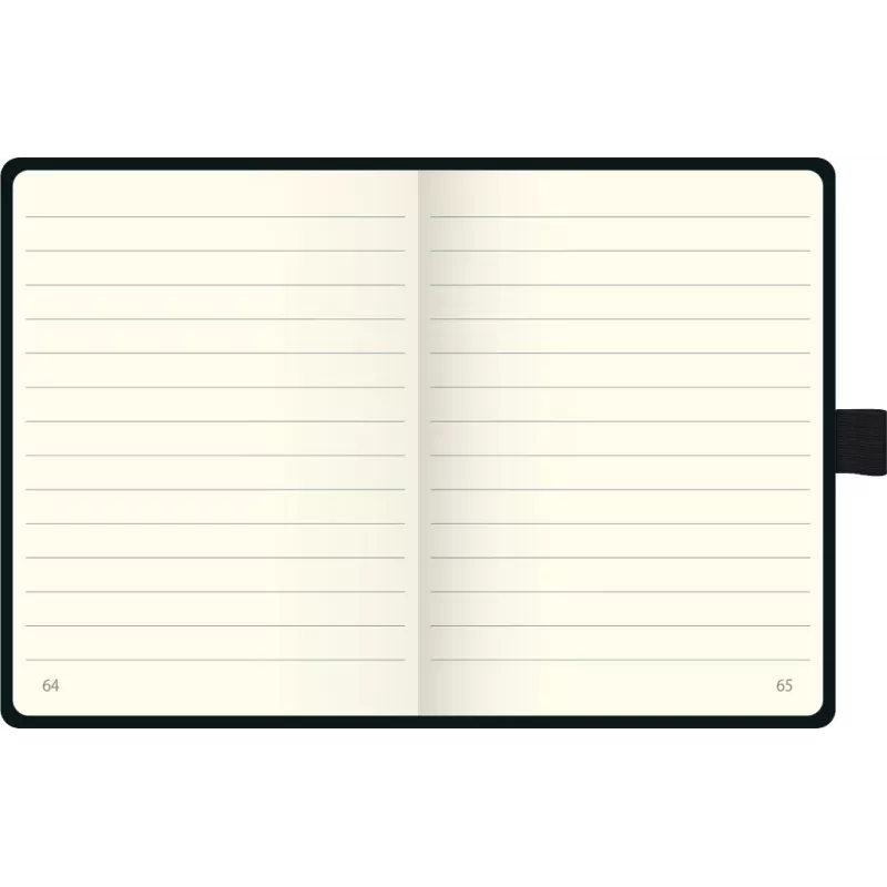 Caderno BRUNNEN KOMPAGNON A6 pautado - 96 folhas, capa dura, preto