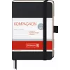 Caderno BRUNNEN KOMPAGNON A6 pautado - 96 folhas, capa dura, preto
