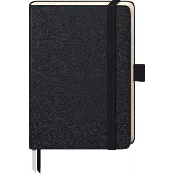 Caderno BRUNNEN KOMPAGNON A6 quadriculado preto 96 folhas costura a fio