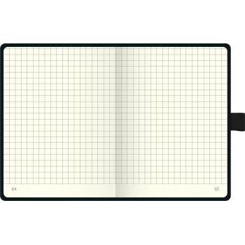 Caderno BRUNNEN KOMPAGNON A6 quadriculado preto 96 folhas costura a fio