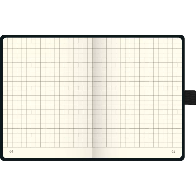 Caderno BRUNNEN KOMPAGNON A6 quadriculado preto 96 folhas costura a fio