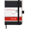 Caderno BRUNNEN KOMPAGNON A6 quadriculado preto 96 folhas costura a fio