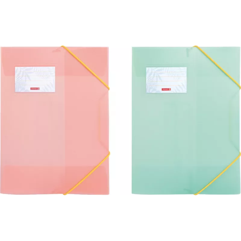 BRUNNEN Colours of Summer Collection pasta, DIN A4, cores variadas, pack de 3, polipropileno, fecho com elástico, capacidade de 150 folhas