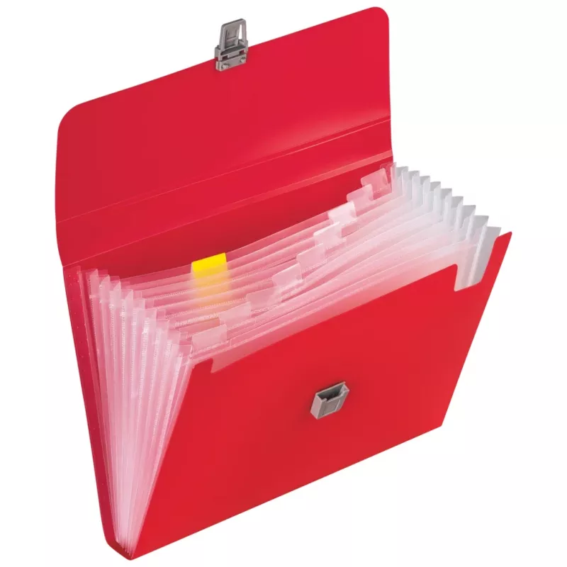 Pasta de organização BRUNNEN FACT!pp 10 divisórias vermelha A4 polipropileno