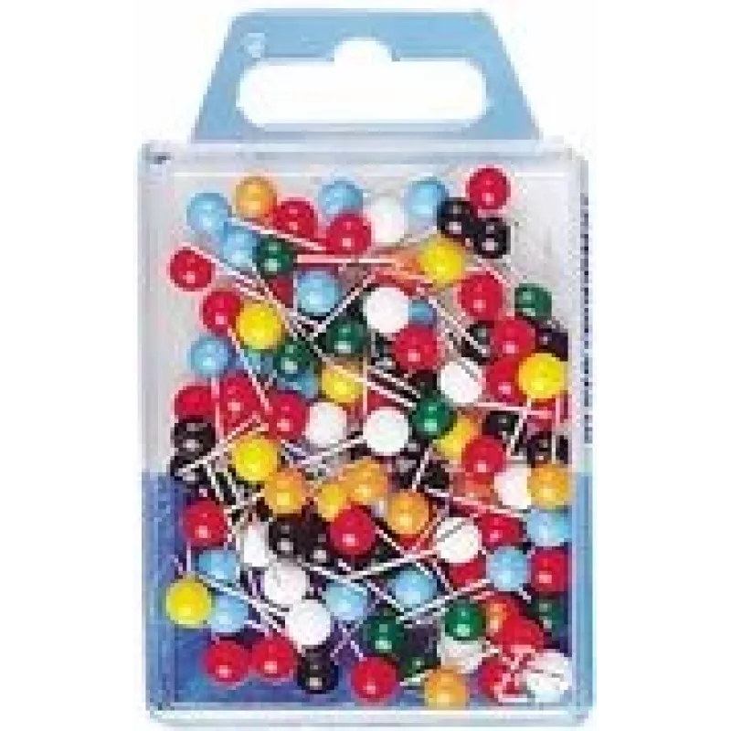 WEDO 56 199 alfinetes de marcação, 16 mm, cabeça de 6 mm, cores variadas