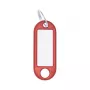 WEDO Anel para chaves com etiqueta, diâmetro: 18 mm, plástico vermelho, com inserção branca substituível para escrever (262 101802)