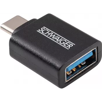 Schwaiger Adaptador USB USB 3.1 Type-C macho para USB 3.0 Type-A fêmea preto (CAU310 533)