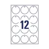 Etiquetas redondas não aderentes Avery Zweckform T3004-10, poliéster, branco, 60 mm, 120 etiquetas